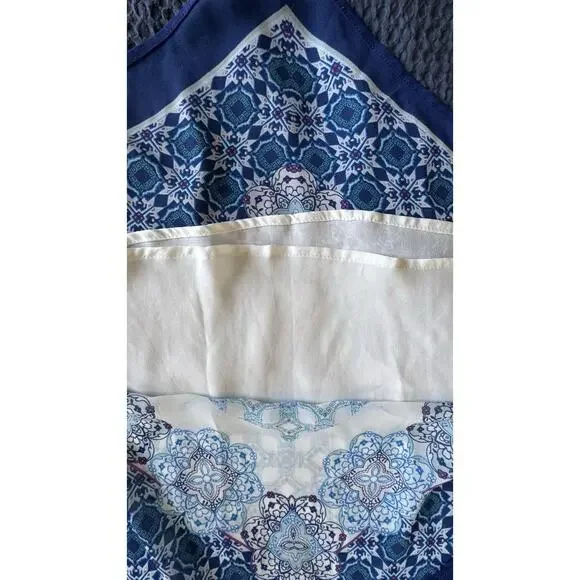 DR2 Cold Shoulder Top Geometric Bohemian Lined V-neck Blouse XL - Picture 3 of 8